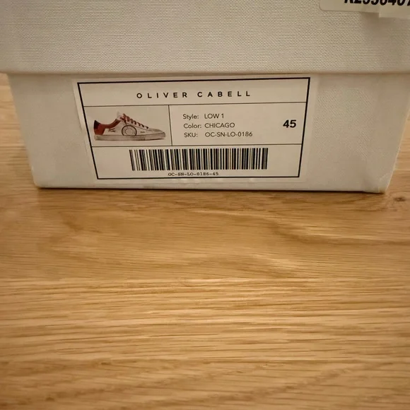 Oliver Cabell White and Red Classic Sneakers - Picture 7 of 7